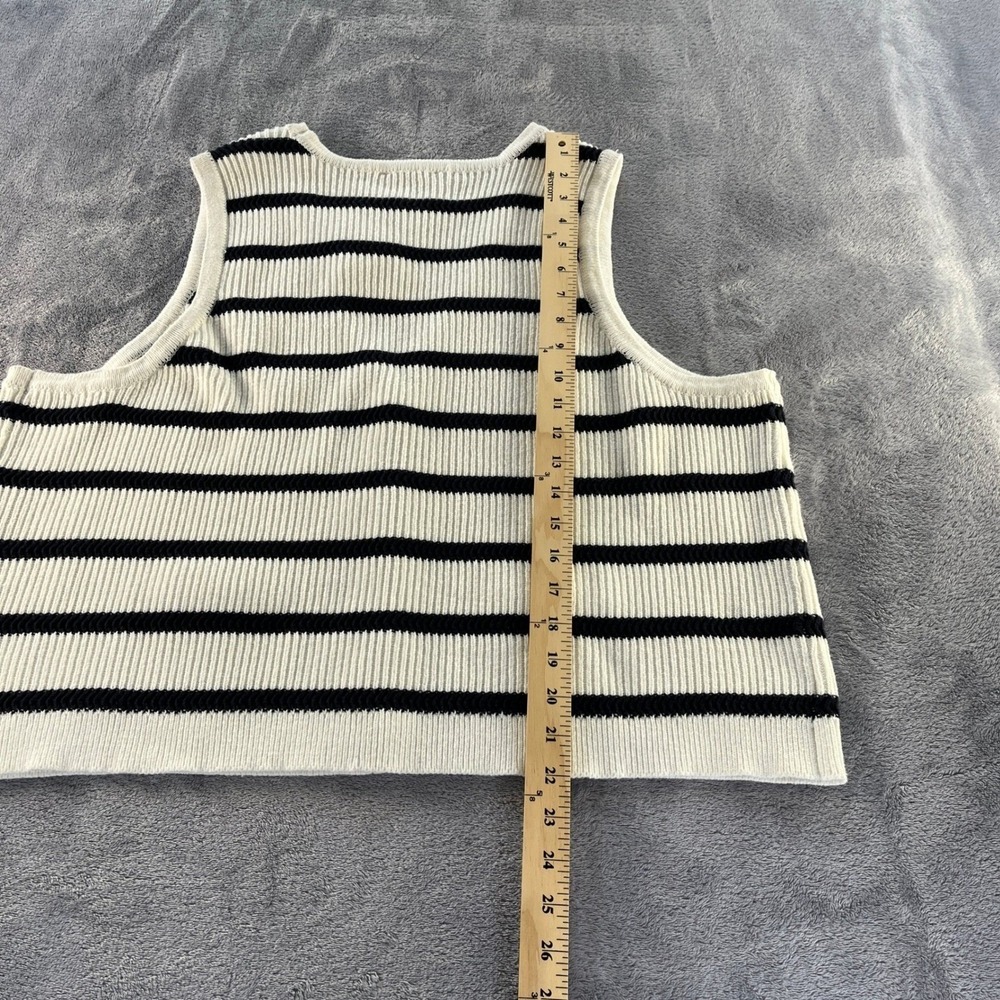 Sam Edelman Winnie Anthro Sweater Vest $89 XL Navy White Stripe Summer Parisian - Picture 10 of 11